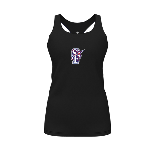 [FT0TRBBK-FYS-LOGO1] Decker Racerback Tank Top (Female Youth S, Black, Logo 1)