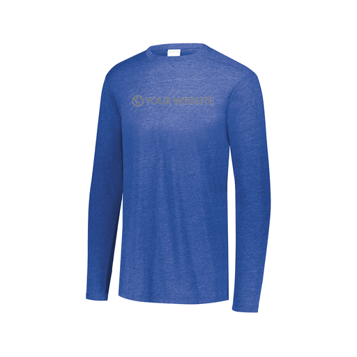 [FTLCUBRY-AXS-LOGO3] Decker Men's Tri-Blend T-Shirt - Long Sleeve (Adult XS, Royal, Logo 3)