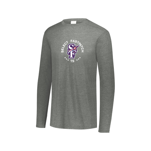 [FTLCUBGY-AXS-LOGO2] Decker Men's Tri-Blend T-Shirt - Long Sleeve (Adult XS, Gray, Logo 2)