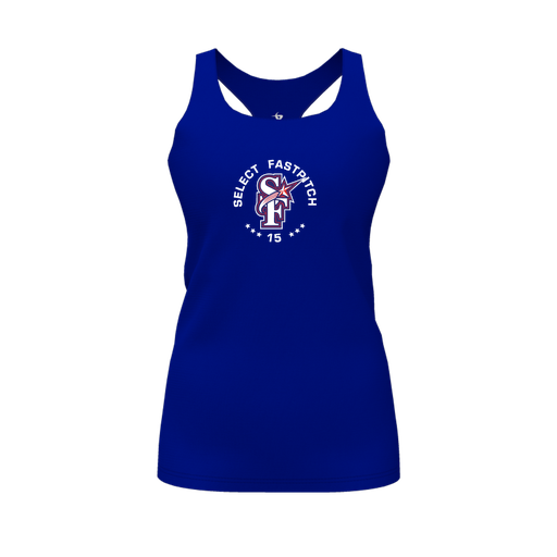 [FT0TRBRY-FYS-LOGO2] Decker Racerback Tank Top (Female Youth S, Royal, Logo 2)