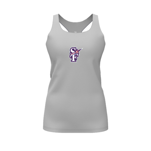 [FT0TRBGY-FYS-LOGO1] Decker Racerback Tank Top (Female Youth S, Gray, Logo 1)