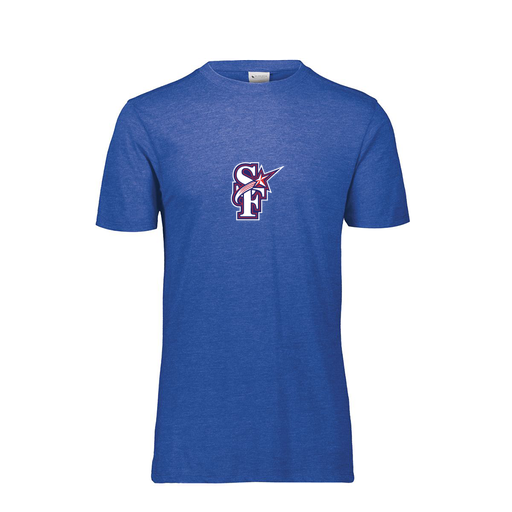 [FTSCUBRY-YS-LOGO1] Decker Youth Tri-Blend T-Shirt - Short Sleeve (Youth S, Royal, Logo 1)