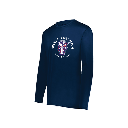 [222822.065.XS-LOGO2] Men's LS Smooth Sport Shirt (Adult XS, Navy, Logo 2)
