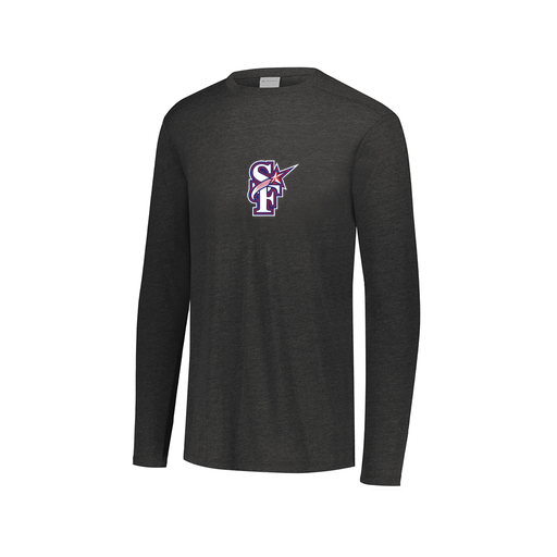 [FTLCUBBK-AXS-LOGO1] Decker Men's Tri-Blend T-Shirt - Long Sleeve (Adult XS, Black, Logo 1)