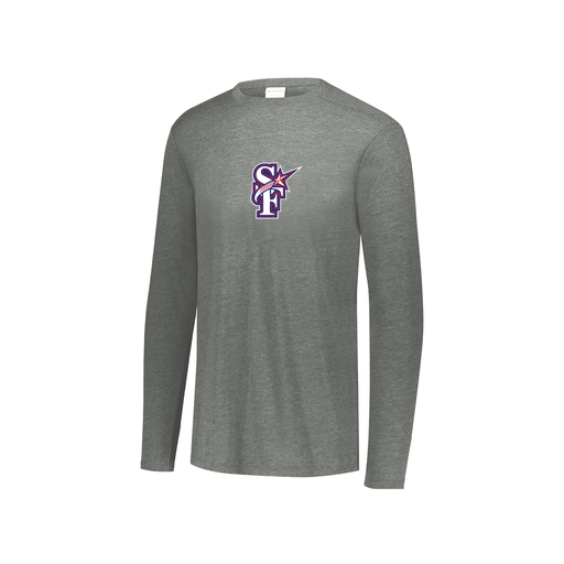 [FTLCUBGY-YS-LOGO1] Decker Youth Tri-Blend T-Shirt - Long Sleeve (Youth S, Gray, Logo 1)