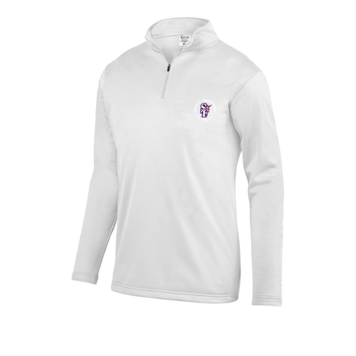 [FOLQFFWH-YS-LOGO2] Decker Youth FlexFleece 1/4 Zip (Youth S, White, Logo 2)